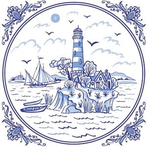 decoupage napkins, lighthouse blue and white paper napkins, 3 individual sailboat cocktail napkins for decoupage scrapbook cardmaking crafts