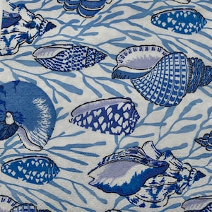 Decoupage paper napkin, 3 seashell cocktail napkins for crafts