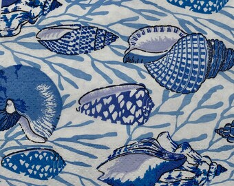 Decoupage paper napkin, 3 seashell cocktail napkins for crafts