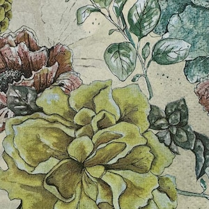 Floral Paper Napkins: Guest Size Flower Napkins for Decoupage - Set of 2