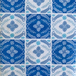 decoupage napkins, 2 individual guest size blue and white paper napkins for decoupage mixed media scrapbooking and many other paper crafts