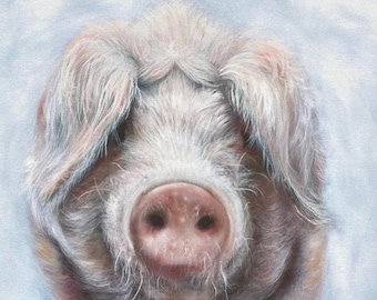 decoupage napkins, pig paper napkins, 3 individual farm animal cocktail size napkins for decoupage scrapbook card making crafts