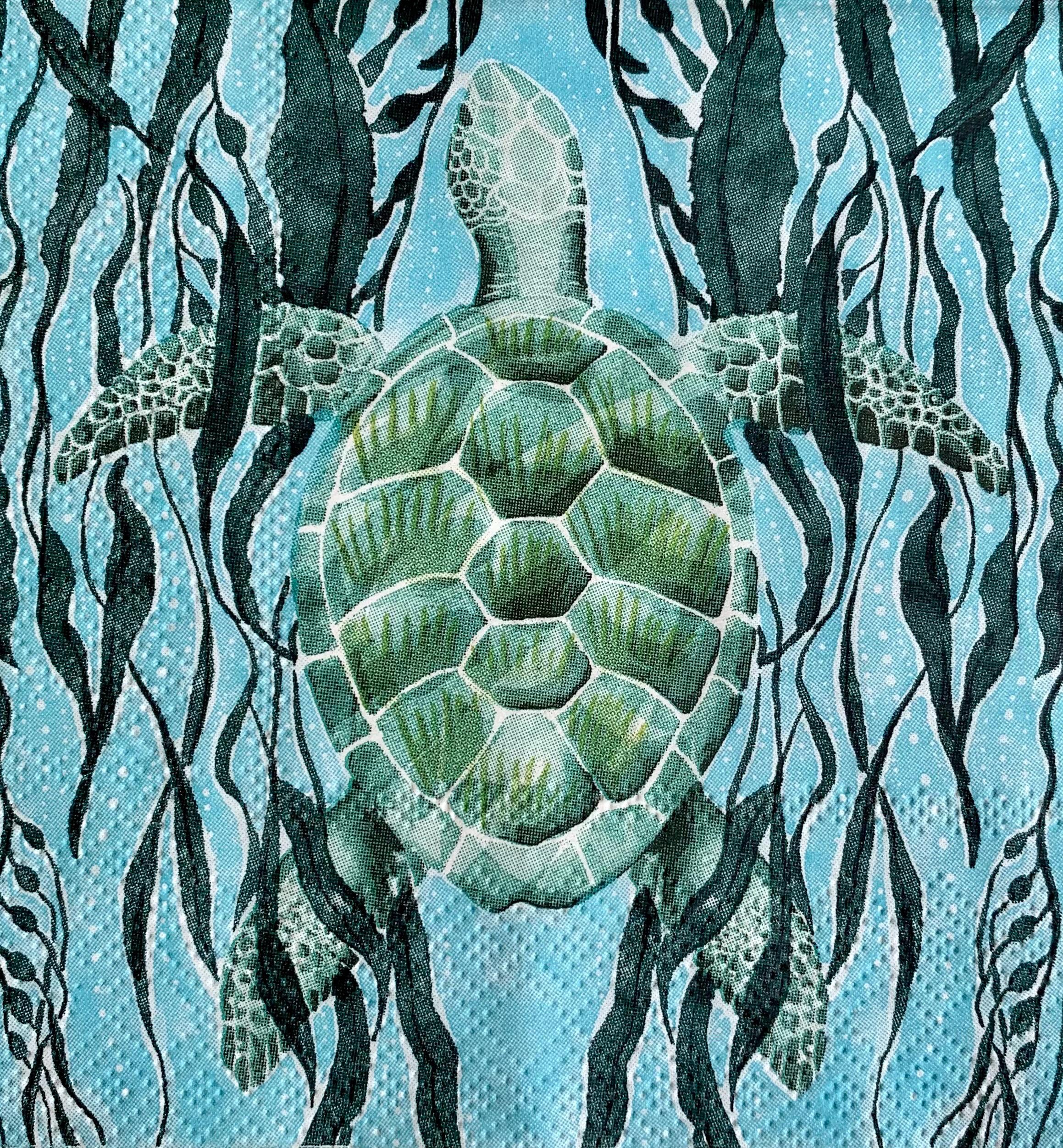 Turtle Napkin Tutorial Decoupage Napkins, Sea Turtle Paper Napkins, 3 Individual Sea Creature ...