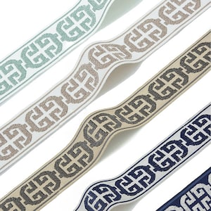 2.5 Inches Decorative Trims for Drapery, Curtain Tapes, Upholstery Ribbon, Pillow Border, Sold By The Yard