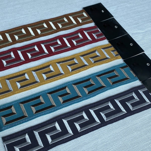 2 Inches Greek Key Trims for Drapery, Curtain Tapes, Upholstery Ribbon, Pillow Border, Sold By The Yard