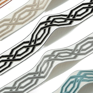 3 Inches Decorative Trims for Drapery, Curtain Tapes, Upholstery Ribbon, Pillow Border, Sold By The Yard