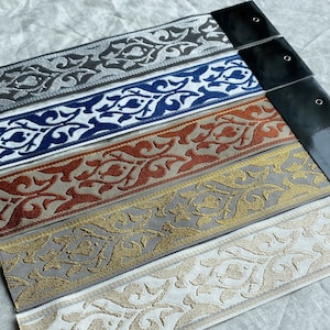 2.5 Inches Decorative Trims for Drapery, Curtain Tapes, Upholstery Ribbon, Pillow Border, Sold By The Yard