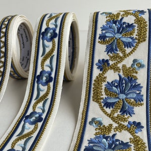 Embroidered Trims for Drapery, Curtain Tapes, Upholstery Ribbon, Pillow Border, Sold By The Yard