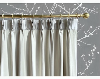 Hailey Feldman X FabriHome Off White Velvet Curtain Panels With Silver Border, Beautiful Custom Curtains And Drapes