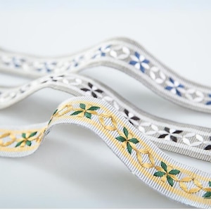 1 Inches Embroidered Trims for Drapery, Curtain Tapes, Upholstery Ribbon, Pillow Border, Sold By The Yard