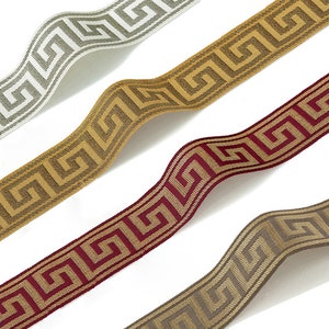 2.5 Inches Greek Key Trims for Drapery, Curtain Tapes, Upholstery Ribbon, Pillow Border, Sold By The Yard