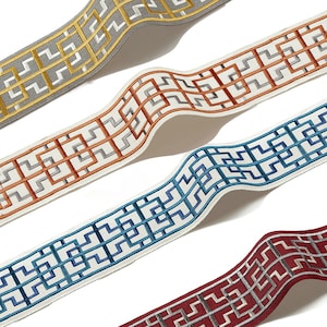 3 Inches Decorative Trims for Drapery, Curtain Tapes, Upholstery Ribbon, Pillow Border, Sold By The Yard