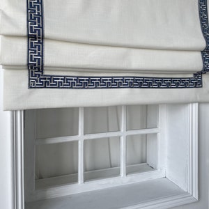 Roman Shade With Trim And Lining, Window Blinds, Light Filtering, Custom Size Shades Available image 3