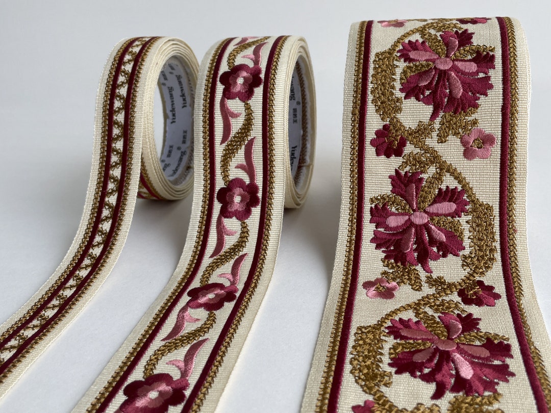 Embroidered Trims for Drapery, Curtain Tapes, Upholstery Ribbon, Pillow ...