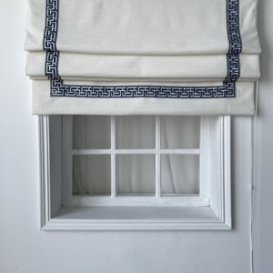 Roman Shade With Trim And Lining, Window Blinds, Light Filtering, Custom Size Shades Available image 2