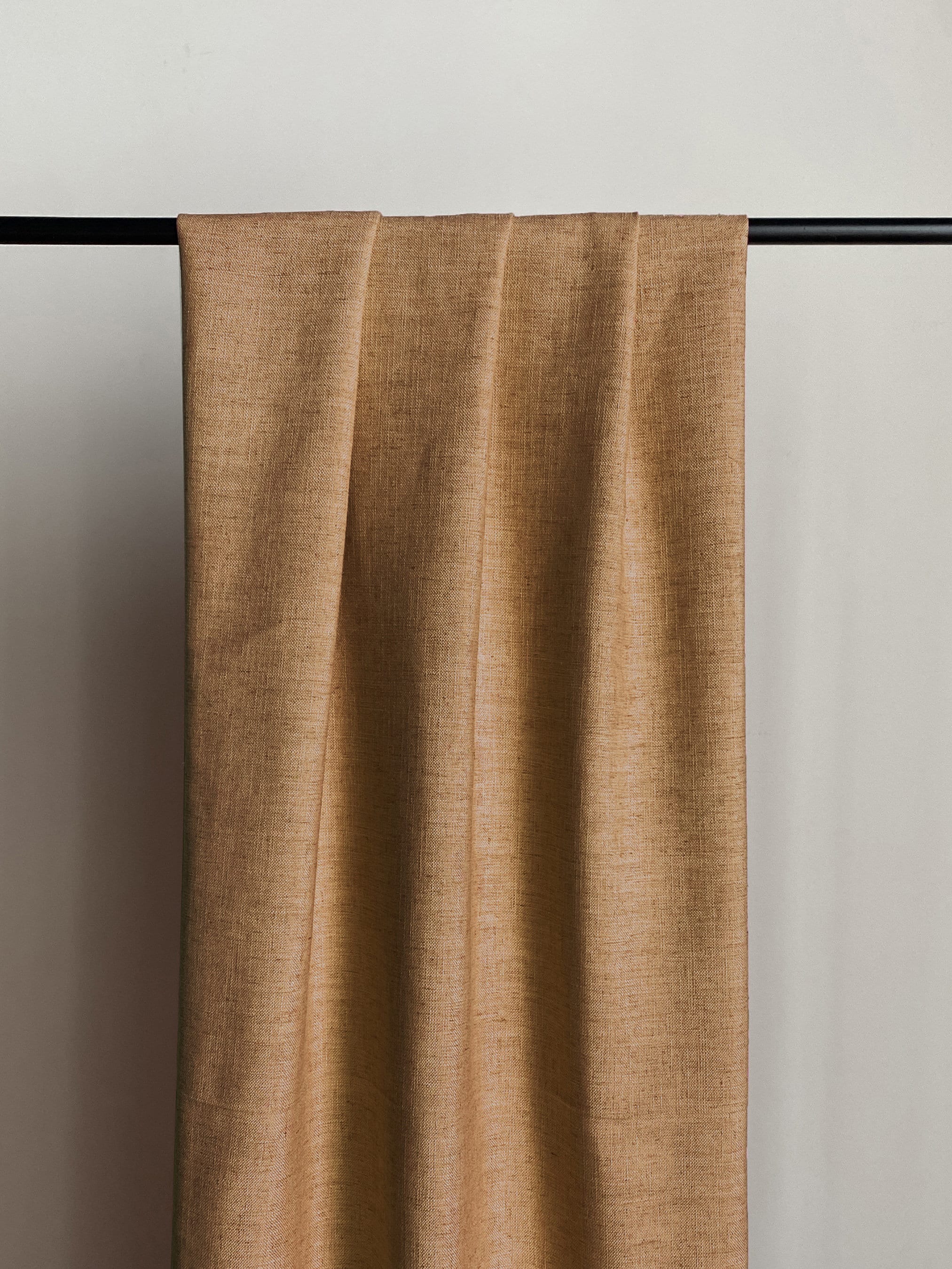 Camel Cotton Linen Curtain Panels Beautiful Custom Curtains Etsy