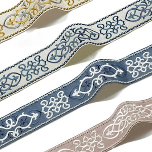 3 Inches Decorative Trims for Drapery, Curtain Tapes, Upholstery Ribbon, Pillow Border, Sold By The Yard