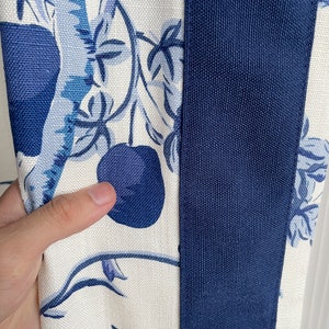 Blue Floral Cotton Blend Curtain Panels, Beautiful Custom Curtains And Drapes, Available In Extra Long Length image 6