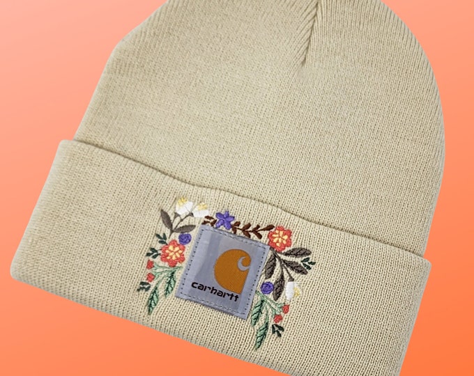 Unisex Embroidery Pattern Hat - Beige