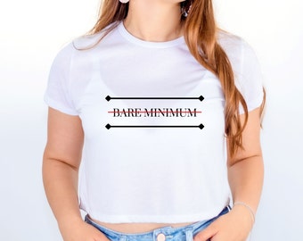 BARE MINIMUM Womens Flowy Crop Tee | Goddess Aesthetic | White