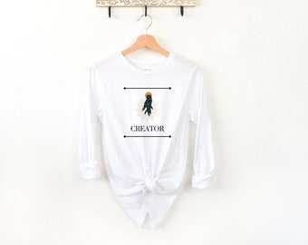 CREATOR | HAND Womens Long Sleeve | Goddess Aesthetic | White