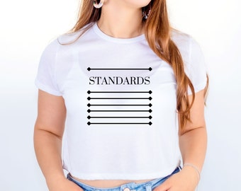 STANDARDS | Womens Flowy Crop Tee | Goddess Aesthetic | White