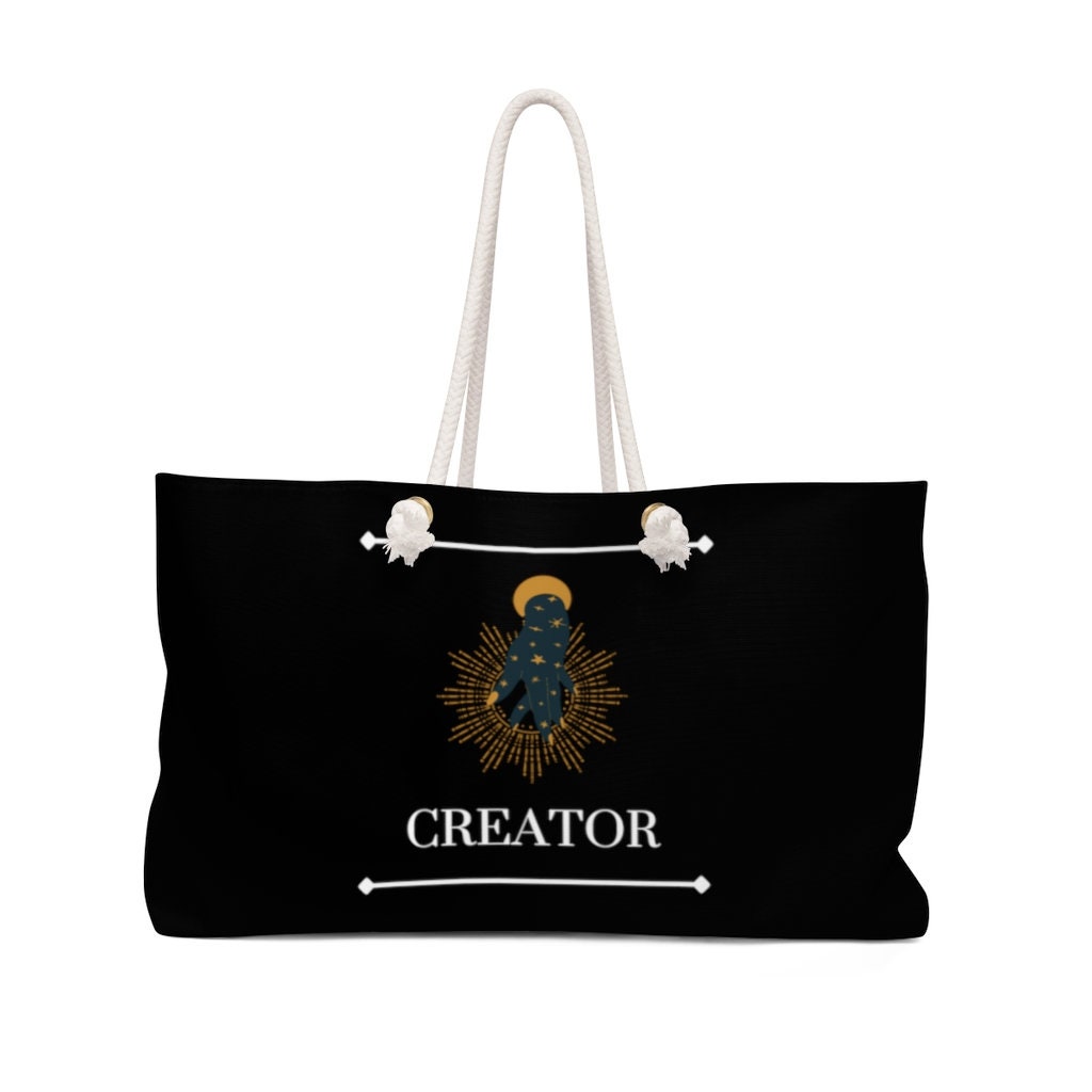 CREATOR HAND Weekender Bag Goddess Aesthetic Weekend Bag Black sold by Tring Tee SKU