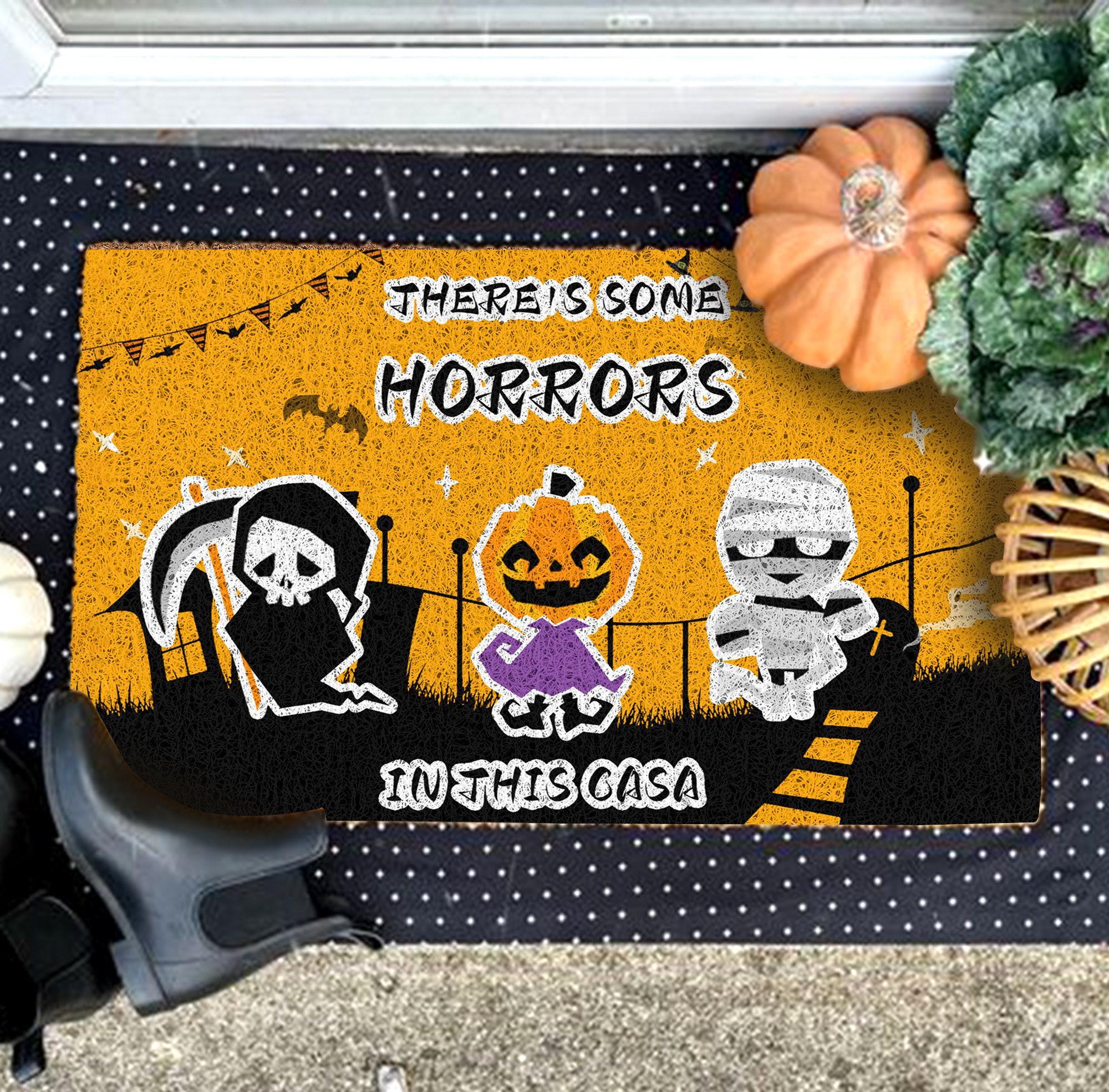 There's Some Horrors in This House Halloween Doormat, Spooky Doormat
