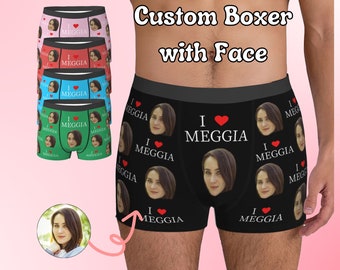 Personalized Boxers for Husband/Boyfriend, Popular Anniversary/Birthday/Wedding Gift, Print Face Underwear for Men,Custom Photo Boxer Briefs