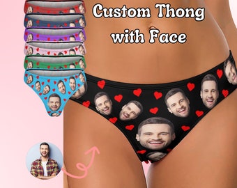 Custom Thong Photo, Custom Thong With Face, Custom Thongs For Women, Underwear With Face, Custom Thong Bride, Anniversary / Valentines Gifts