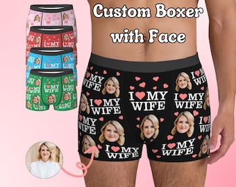 Custom Face Boxers for Husband, Personalized Wedding Gift for Bridegroom, Boxer with Face, Popular Anniversary Gift, Boyfriend Birthday Gift