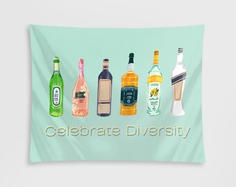 Celebrate Diversity Funny Tapestry, Girl Tapestry Funny Dorm Decor, Small Tapestry For College Apartment Wall Decor,MEME Tapestry Funny Flag