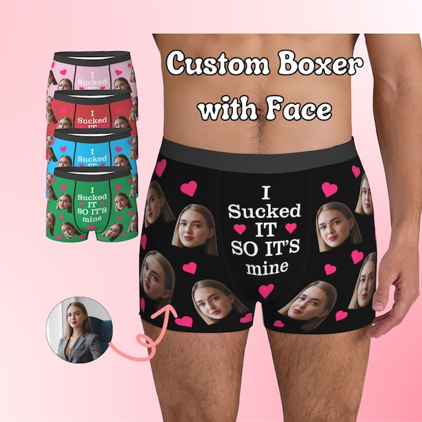 Custom Boxers with lover Face,Personalized text on Boxers,Funny Boxer gifts for boyfriend,Custom underwear for husband,Valentine's Day gifts
