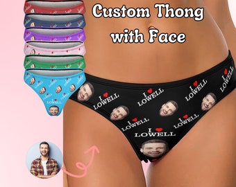 Custom Thong Photo, Custom Thong With Face, Custom Thongs For Women, Underwear With Face, Custom Thong Bride, Anniversary / Valentines Gifts