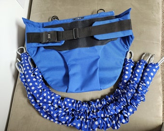 Locking Jumper for Adults / Adult Bouncer / Heavy Duty - Holds up to 300lbs / Exercise, Rehab, Stimming, and Fun! - Blue (Made To Order)