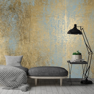 scratched golden foil texture non metallic matte wallpaper,Removable fabric Wallpaper, Self Adhesive, Peel and Stick, Vintage Wall Mural