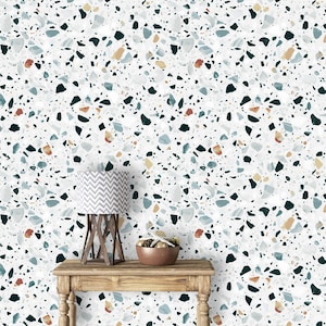 Terrazzo Removable Fabric Wallpaper Modern Mural Self Adhesive Peel and Stick Terrazzo flooring Decor Classic italian type