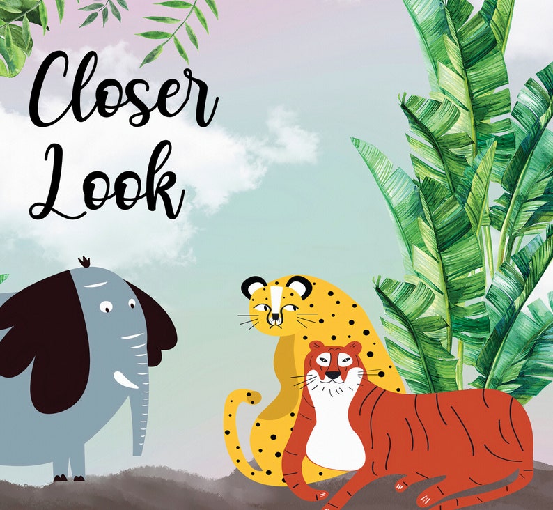 Jungle Animals Removable Wallpaper: Peel and Stick Kids Wall Mural - Etsy