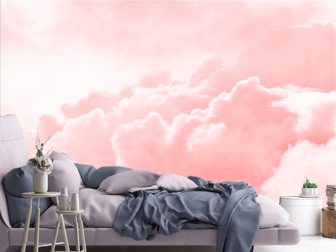 Pink Clouds in the Sky Peel and Stick Wallpaper Self Adhesive Wall ...