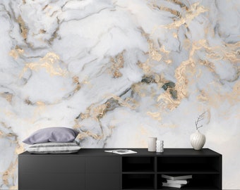 White Marble wallpaper Modern Art peel and stick Gray marble wall mural self adhesive Nursery room living room removable Wallpaper