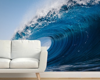 Fototapeta „Niebieskie fale oceanu” – samoprzylepna, usuwalna dekoracja ścienna