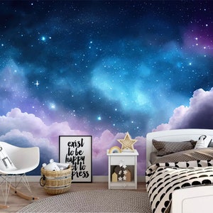 Night Sky Peel & Stick Ceiling Mural, Ceiling Decor, Photo Wallpaper, Eco  Certified, Wall Decor, Wall Art, Wallpaper, Wall Hanging, Mural 