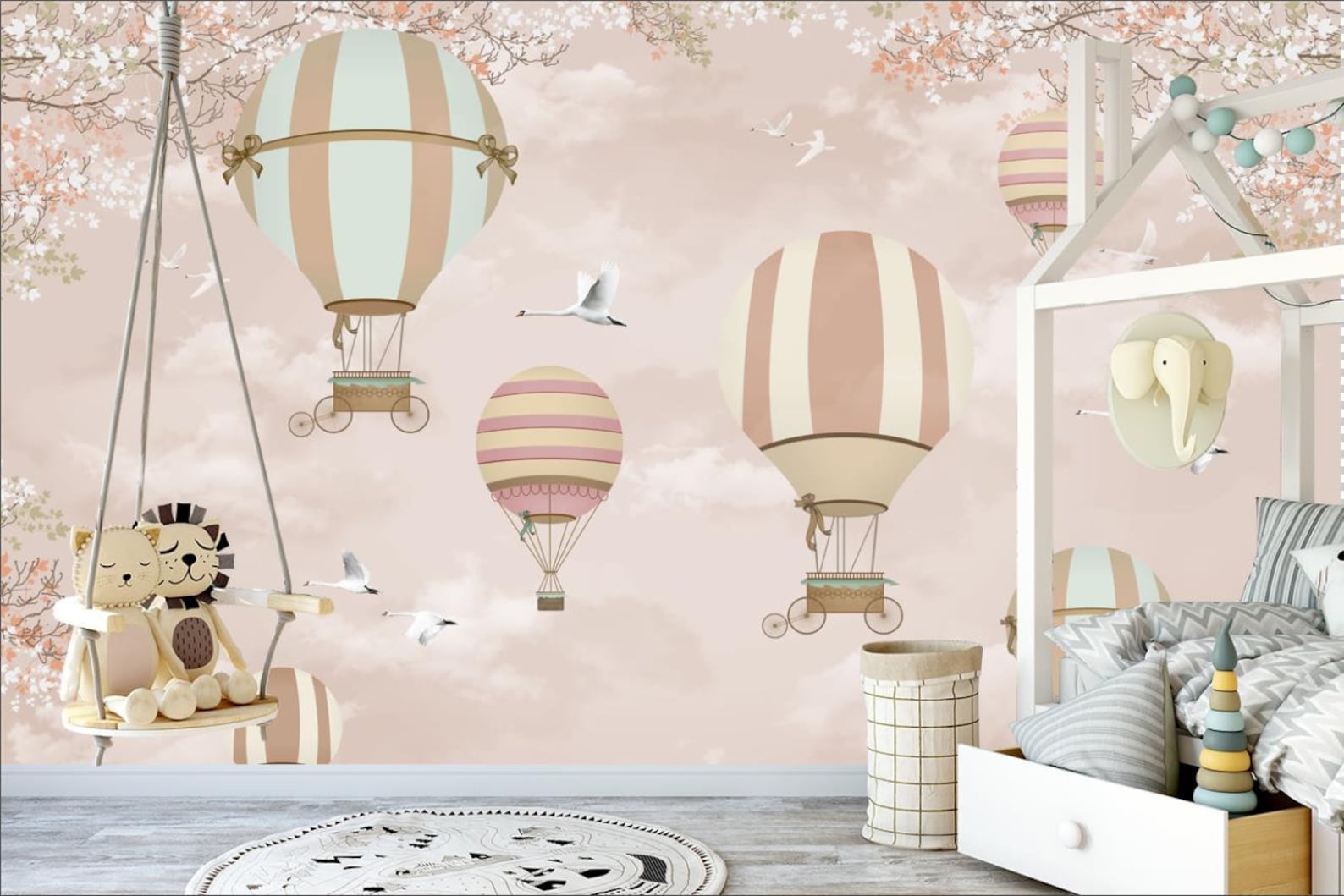 Hot Air Balloons Removable Wallpaper Peel and Stick - Etsy
