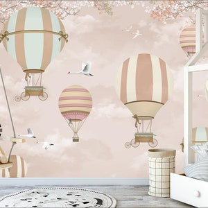 Hot Air Balloons Removable Wallpaper Peel and Stick Wallpaper,kids Wall