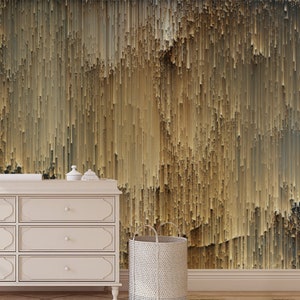 Gold Luxus Tapete, Gold Streifen Wand Wandbild Stoff abnehmbare Tapete, selbstklebend, Luxus Textur Design Stilvolle Kulisse
