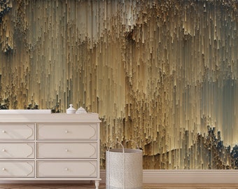 Gold Luxus Tapete, Gold Streifen Wand Wandbild Stoff abnehmbare Tapete, selbstklebend, Luxus Textur Design Stilvolle Kulisse