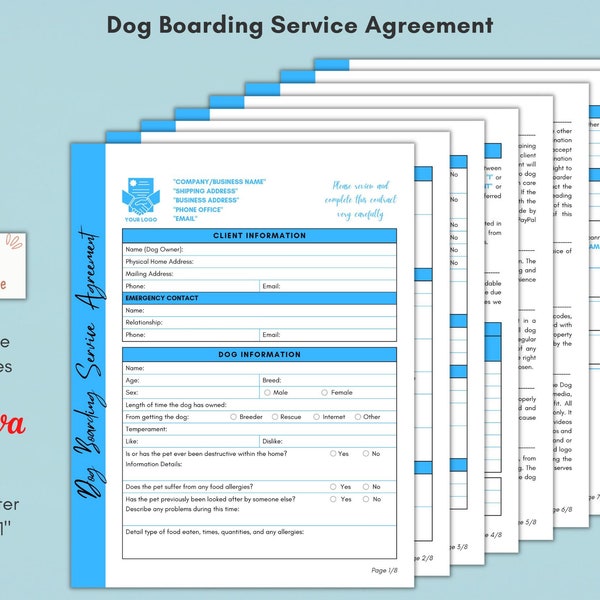 Boarding Contract Etsy