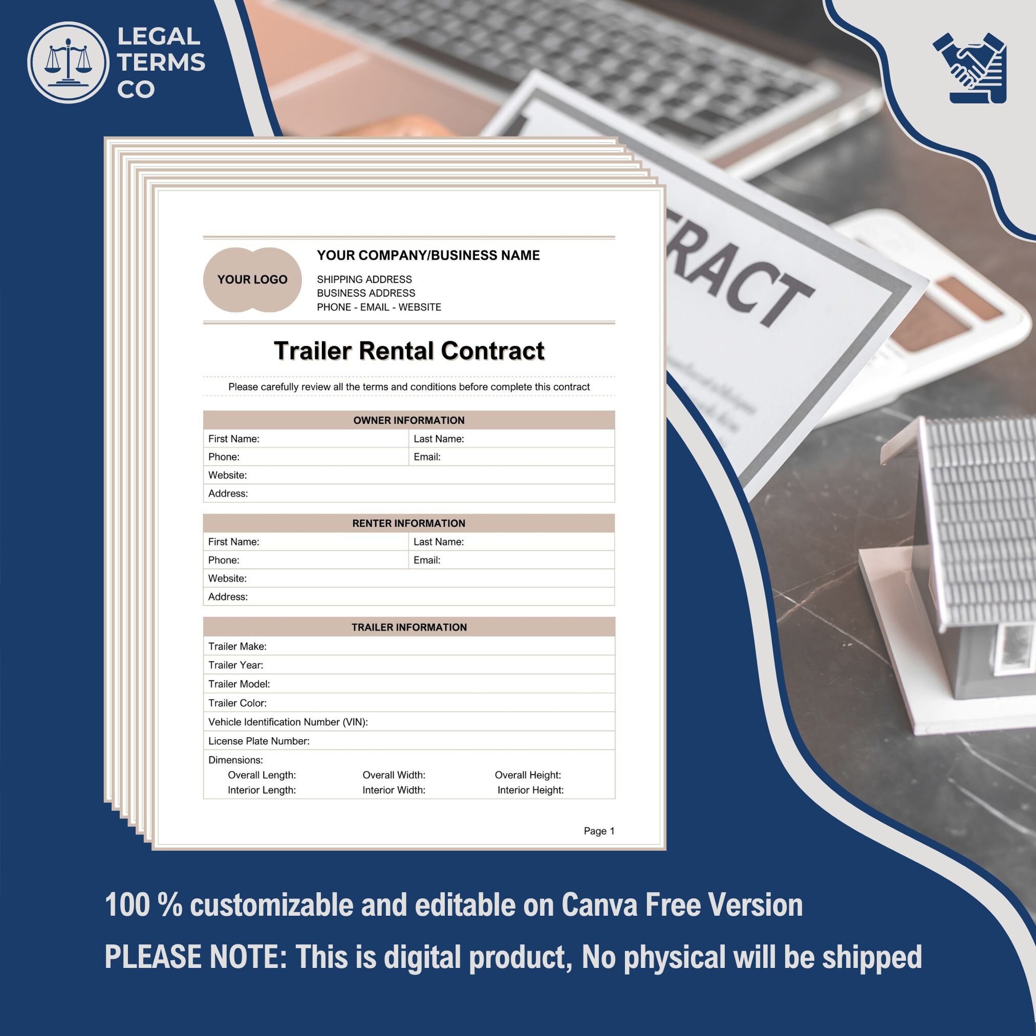 Trailer Rental Contract Template Trailer Lease Agreement RV Rental Trailer Rental Contract Template Trailer Lease Agreement RV Rental