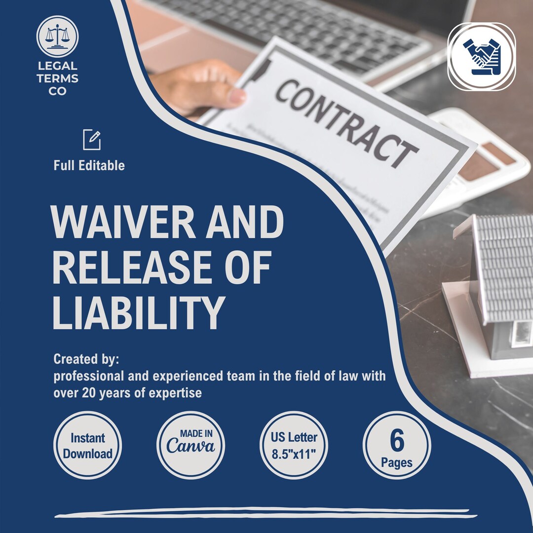 Liability Waiver Release Form: Customizable Template (CANVA) - Etsy