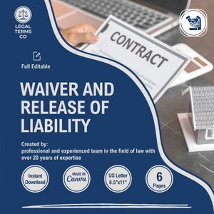 Waiver and Release of Liability Forms, General Liability Waiver, Liability Release Forms, Activity Liability Release, Event Liability Waiver